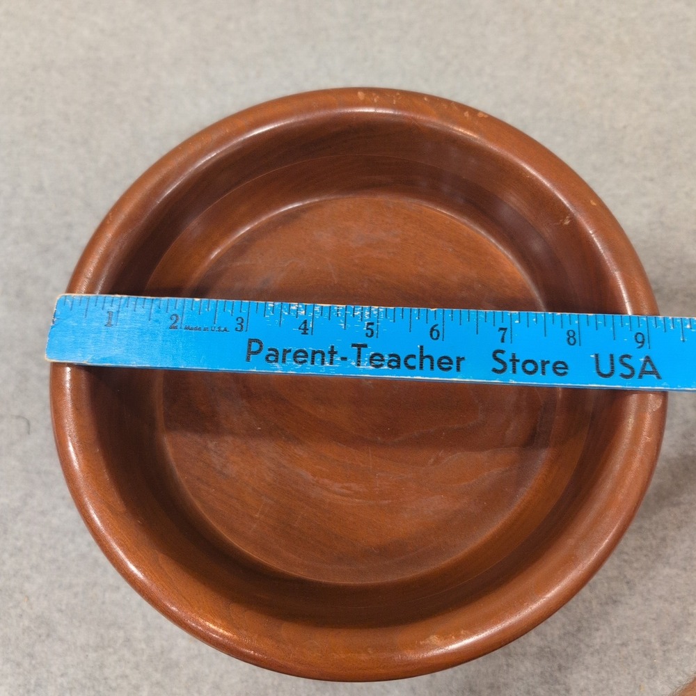 Handcrafted Pedestal Wood Bowl Footed Decorative‎ Centerpiece Dish Brown - Picture 7 of 7